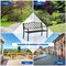 Black Garden Bench Steel Cast Iron Outdoor Patio 4-5 Person Seating